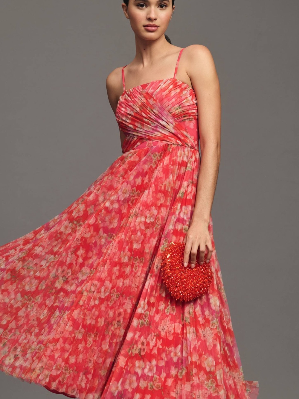 Hutch Quinn Sleeveless Pleated Midi Dress